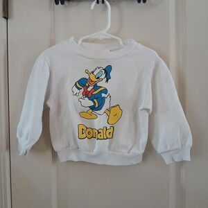 Rare Vintage 80s Disney Wear Made in USA Donald Duck Baby Sweatshirt 3T Retro